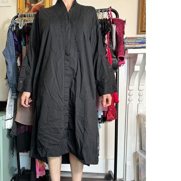 Zara Oversized Black Button-up Midi Dress Size S - Picture 2 of 4